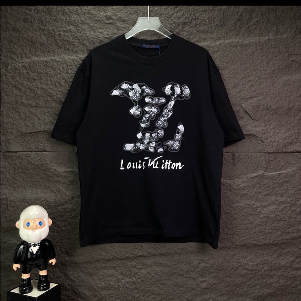 Louis Vuitton Black and White Graphic Dress Shirt